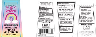 image description - you are my sunshine hand sanitizer cotton candy 65 vv 30 ml